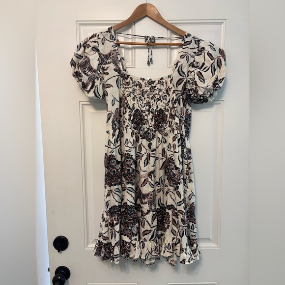 HOUSE OF HARLOW 1960 Ozzie Floral Puff Sleeve Cotton Boho Mini Dress Medium - Picture 5 of 13